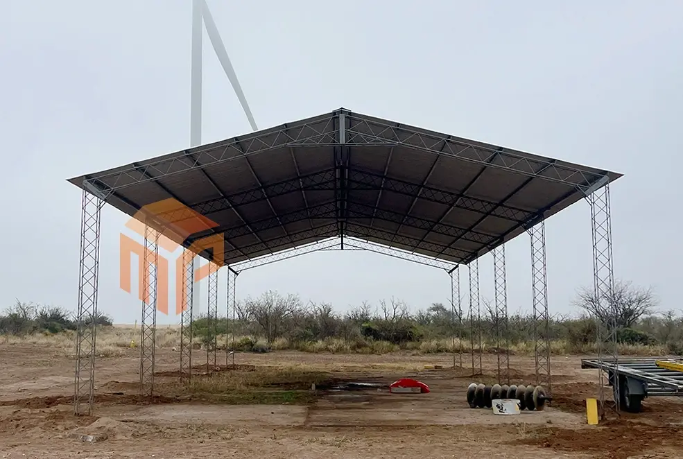 Tinglado metálico fabricado por Metalúrgica Pampeana