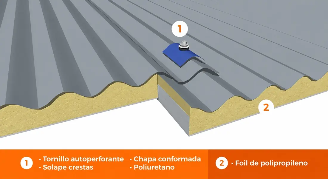Revestimiento Foilroof sinusoidal para techo de estructura metálica